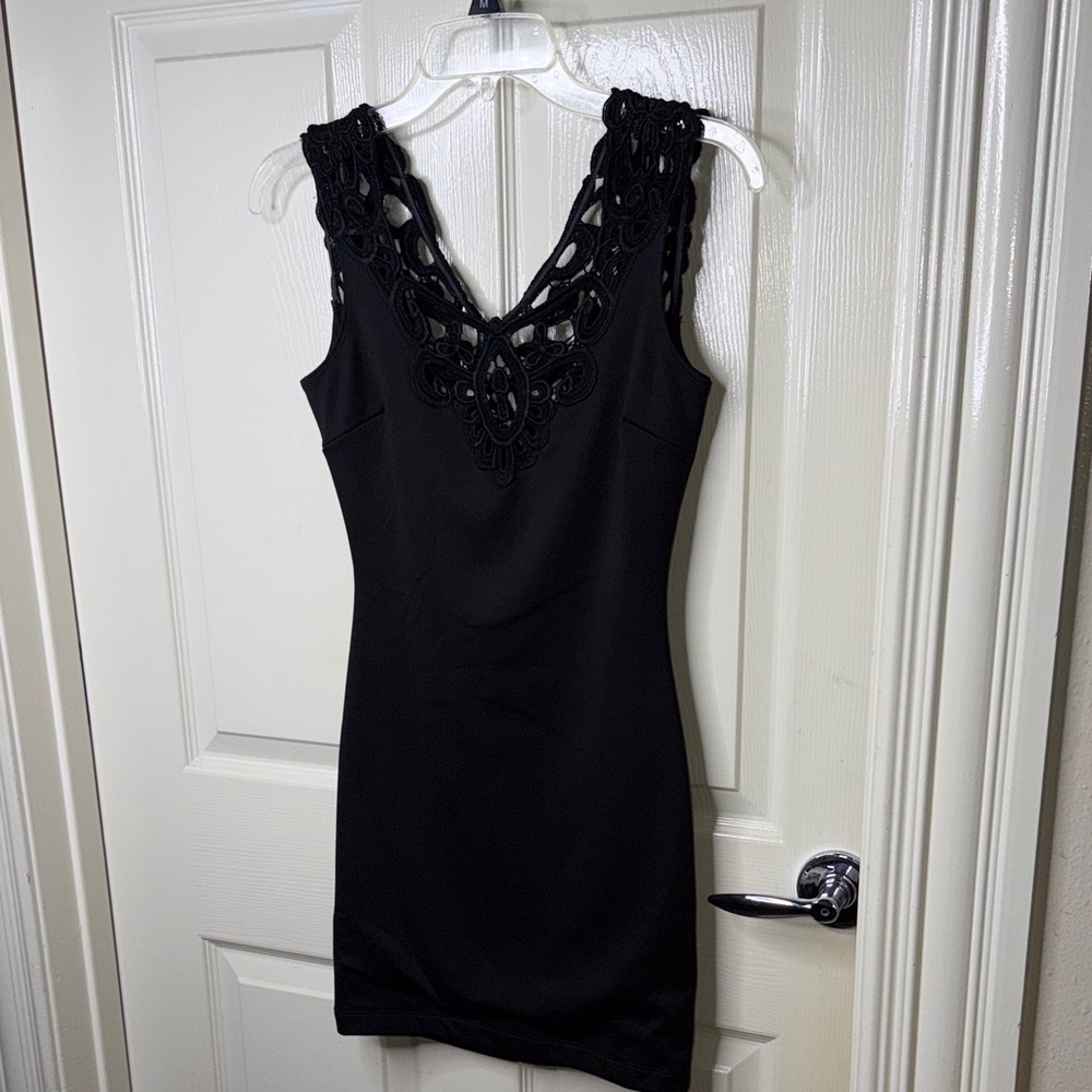 Dress the Population Elegant Black Cutout Mini Dress